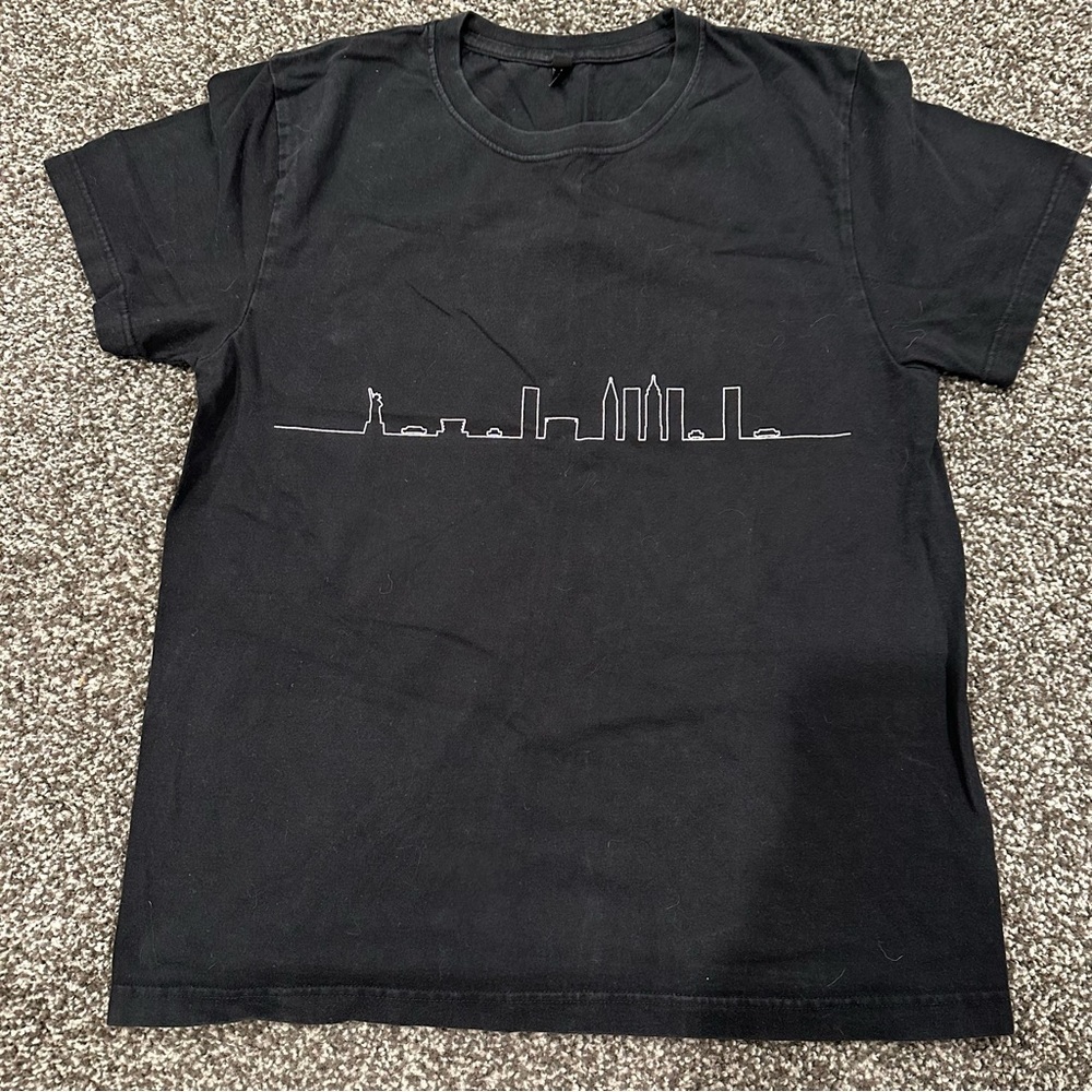 Black nyc Skyline cotton T-Shirt